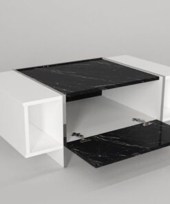 שולחן סלון מלבני שחור לבן
