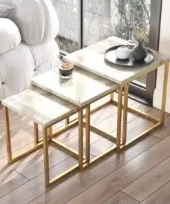 שולחנות בעיצוב יוקרתי מוזהב לסלון