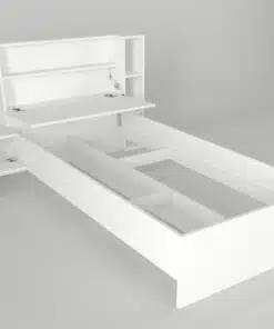 מיטת יחיד לבנה מעץ