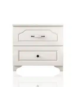 שידת לילה לבנה בעיצוב קלאסי