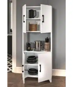 ארון למיקרוגל למטבח בצבע לבן