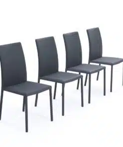 כסאות אוכל דמוי עור אפור