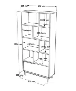 ארון ספרים מעץ וראטן