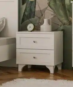 שידת לילה בצבע לבן