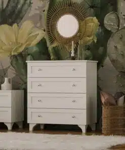 שידת מגירות לבנה לחדר שינה