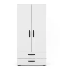 ארון בגדים 2 דלתות בצבע לבן
