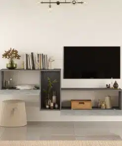 מזנון מרחף בגוון בטון ואבן