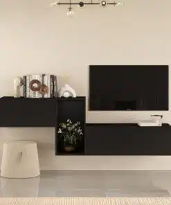 מזנון תלוי לסלון בצבע שחור