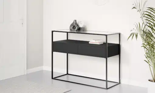 קונסולה שחורה לכניסה לבית