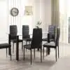 פינת אוכל זכוכית שחורה