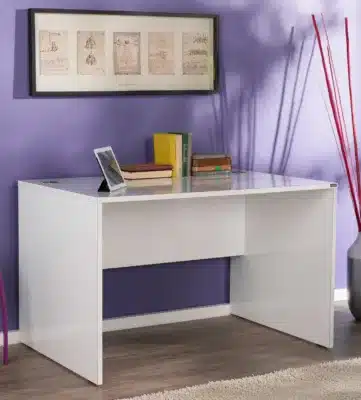 שולחן עבודה רוחב 120 בצבע לבן