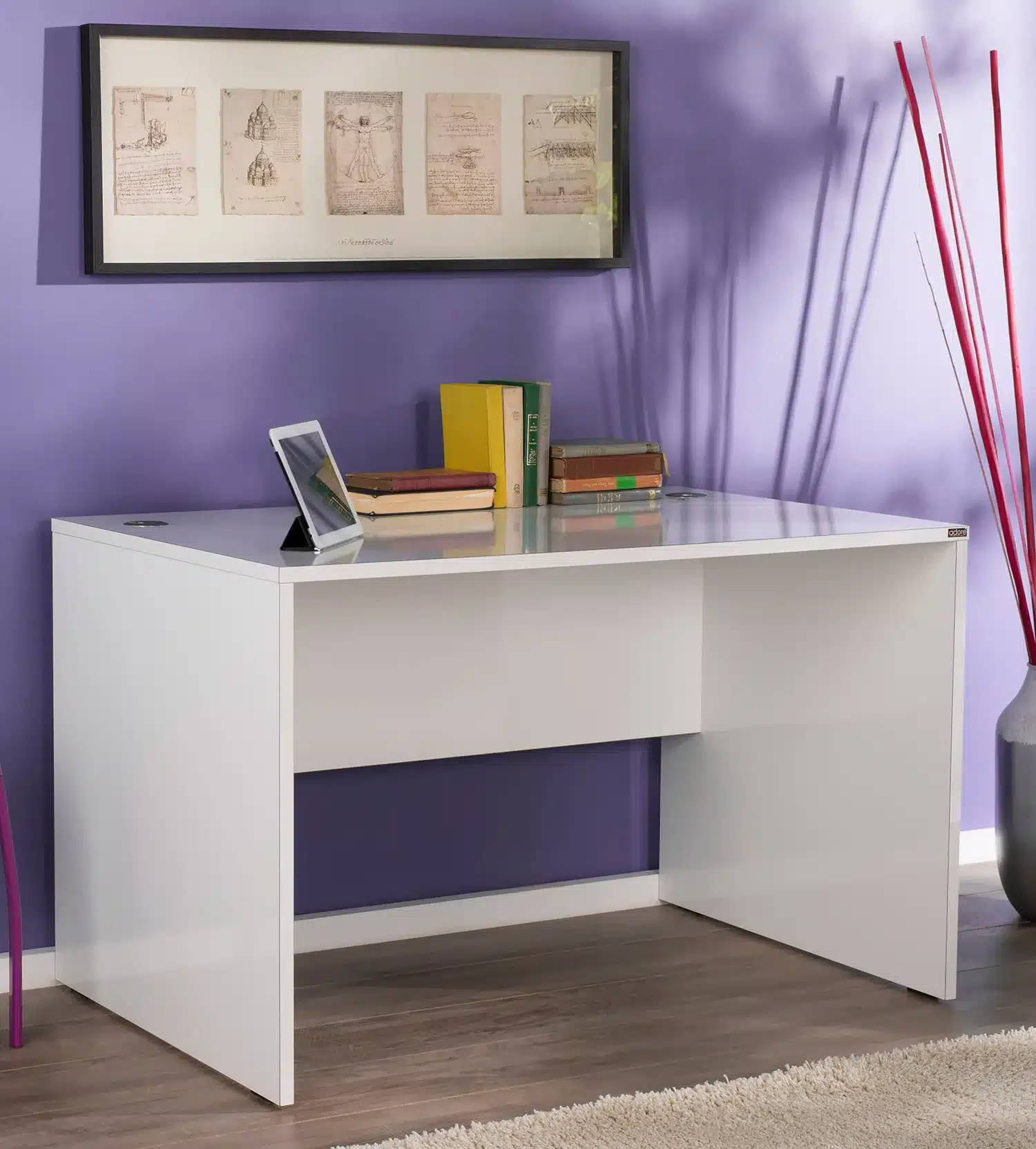 שולחן עבודה רוחב 120 בצבע לבן - שולחן עבודה רוחב 120 ס"מ - ריהוט משרדי סטייל מאסטר רהיטים - רהיטים איכותיים לבית ולמשרד שולחן עבודה רוחב 120 בצבע לבן