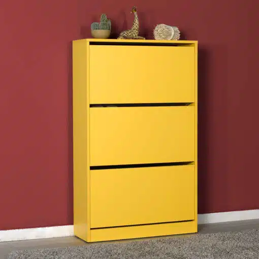 שידת נעליים צהוב