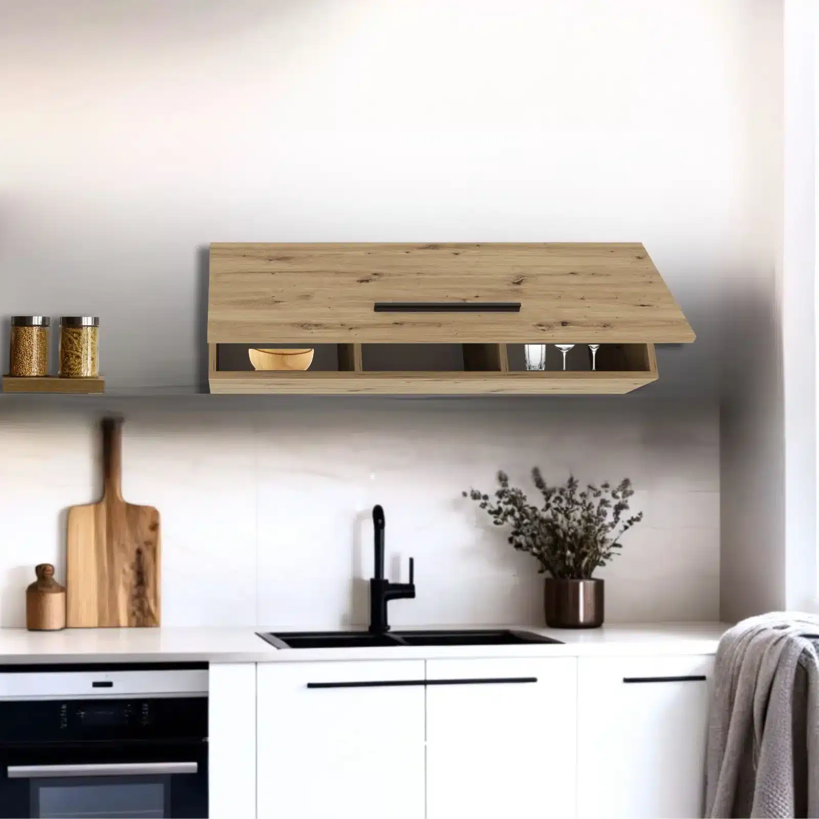 ארון מטבח מוכן קלאפה מעץ - ארון מטבח עליון למטבח עם קלאפה ארון קלאפה תלוי לאבמטיה- פתרון אחסון מושלם ופרקטי – רוחב 95 ס"מ - ארונות סטייל מאסטר רהיטים - רהיטים איכותיים לבית ולמשרד ארון מטבח מוכן קלאפה מעץ