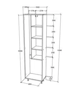 ארון שירות למטאטא ומגב וחומרי ניקוי