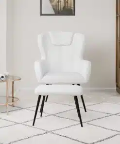 כורסא מעוצבת לבנה