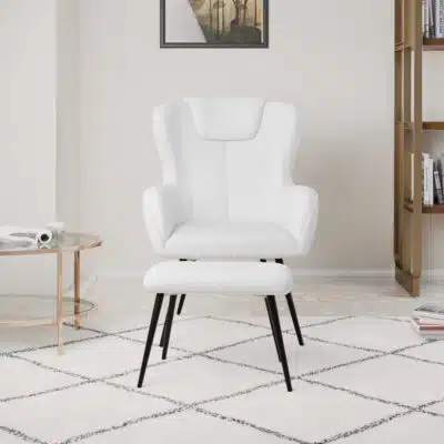 כורסא מעוצבת לבנה