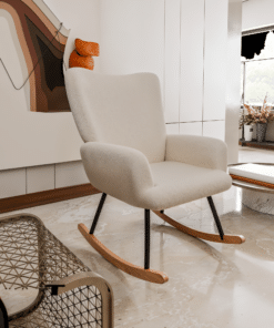 כורסת נדנדה מעוצבת בז קרם