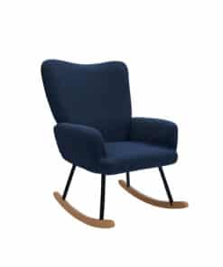 כסא נדנדה לסלון מרודפת בד כחול