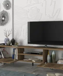 מזנון טלוויזיה בסגנון כפרי מודרני