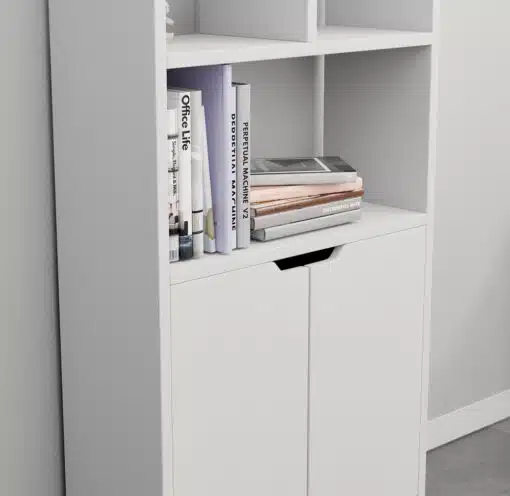 ספריית מדפים מודרנית לבן
