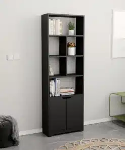 ספריית מדפים מודרנית שחור