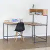 עמדת עבודה פינתית עם מדפים אלון