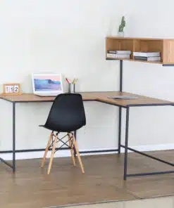 עמדת עבודה פינתית עם מדפים אלון