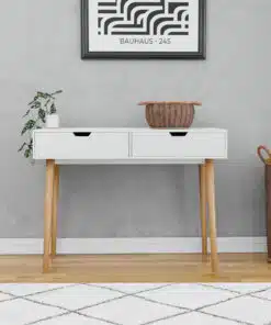 קונסולה לכניסה מודרנית לבן ועץ סטייל מאסטר