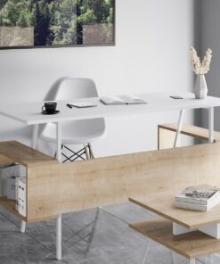 שולחן משרדי עם מדפים