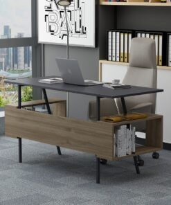 שולחן עבודה מעוצב עם אחסון מובנה