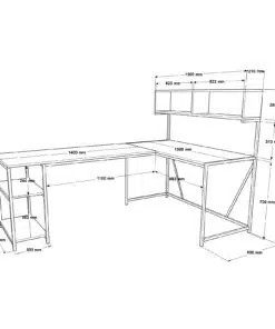 שולחן עבודה פינתי מידות