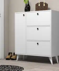 שידת אחסון מעוצבת בלבן