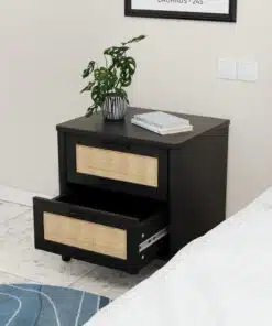 שידת לילה שחורה