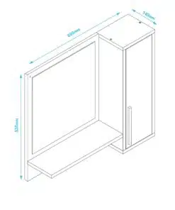 ארונית אמבטיה תלויה עם מראה