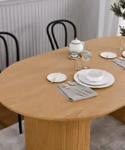 שולחן פינת אוכל אובלי עץ אלון 160 סטייל מאסטר