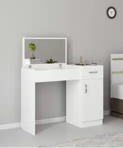 שידת איפור לבנה עם מראה במבצע