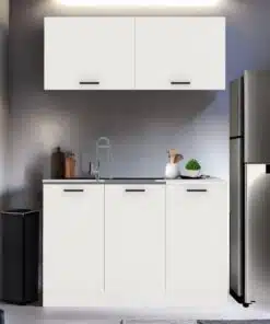 ארונות מטבח מוכנים מטר ועשרים עם ארונות קלאפה עליונים