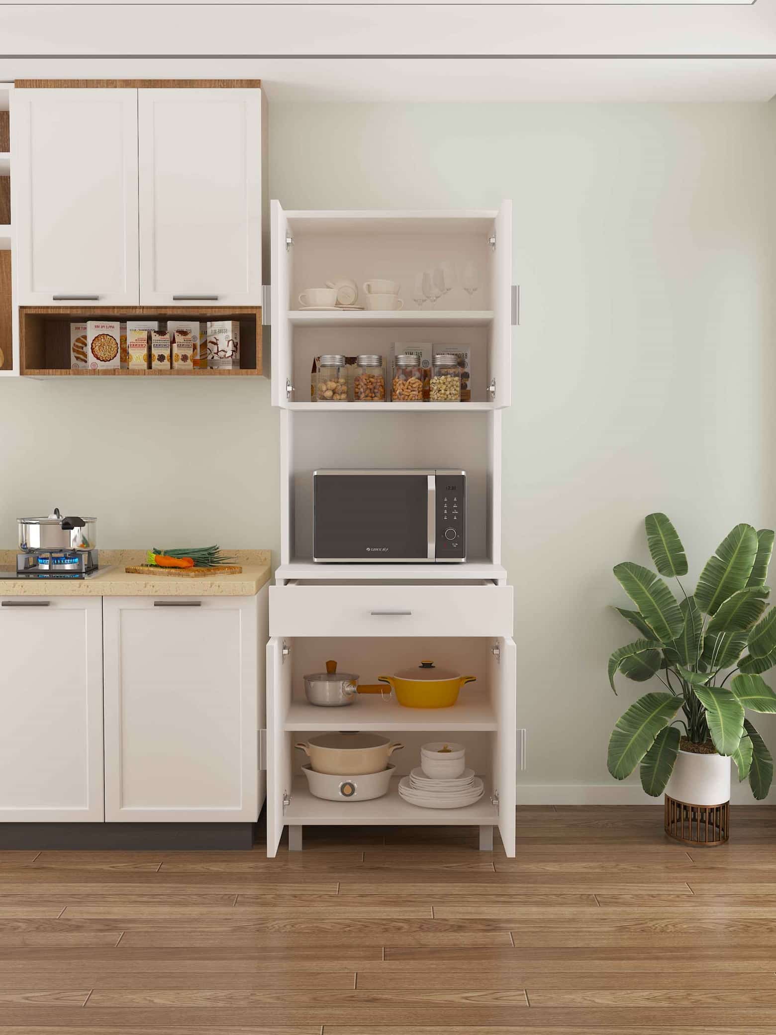 ארונית עומדת למטבח רוחב 60 סמ - ארון למטבח ושירות למיקרוגל גבוה - ארונות סטייל מאסטר רהיטים - רהיטים איכותיים לבית ולמשרד ארונית עומדת למטבח רוחב 60 סמ