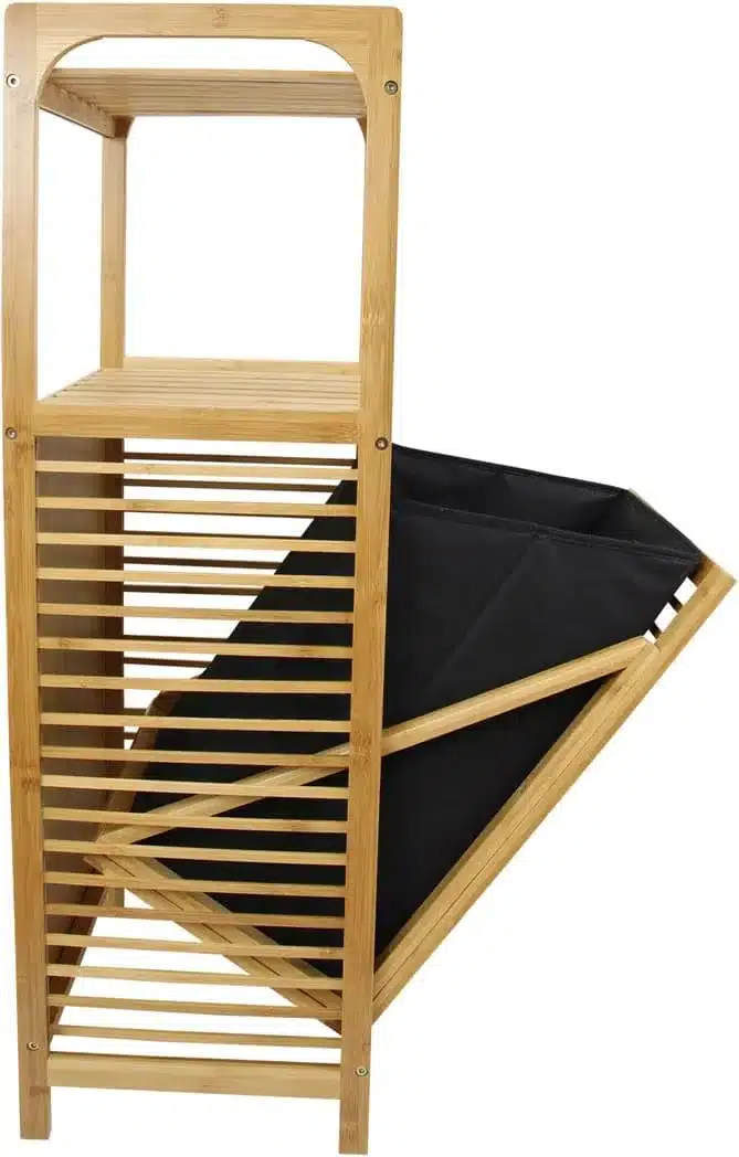 ארון כביסה במבוק - ארון כביסה מבמבוק עם סל נשלף – פתרון אחסון רב-תכליתי לאמבטיה - כל הרהיטים סטייל מאסטר רהיטים - רהיטים איכותיים לבית ולמשרד ארון כביסה במבוק