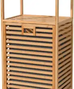 ארונית אמבטיה עם סל כביסה במבוק