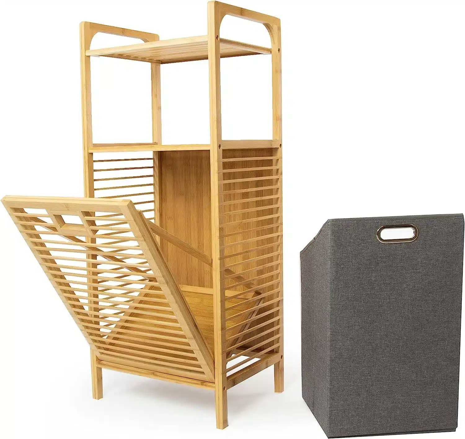 ארונית כביסה על סל נשלף - ארון כביסה מבמבוק עם סל נשלף – פתרון אחסון רב-תכליתי לאמבטיה - כל הרהיטים סטייל מאסטר רהיטים - רהיטים איכותיים לבית ולמשרד ארונית כביסה על סל נשלף