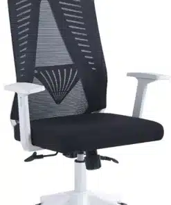 כסא משרדי עם ידיות שחור ולבן