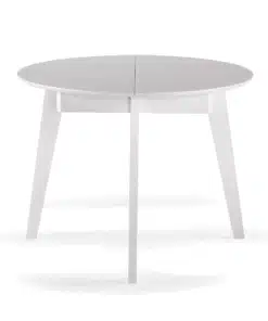 שולחן אוכל לבן עגול נפתח