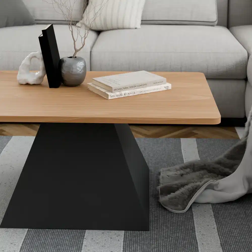 שולחן סלון מלבני בצבע אלון - שולחן סלון מעוצב יוקרתי – השולחן המושלם לסלון המודרני - שולחנות לסלון סטייל מאסטר רהיטים - רהיטים איכותיים לבית ולמשרד שולחן סלון מלבני בצבע אלון