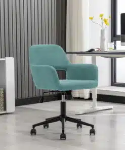 כיסא מחשב מעוצב לבד - כיסא משרדי מרופד עם משענות יד – עיצוב מזמין ונוחות מקסימלית| צבעים : טורקיז ואפור - כסא מחשב סטייל מאסטר רהיטים - רהיטים איכותיים לבית ולמשרד כיסא מחשב מעוצב לבד
