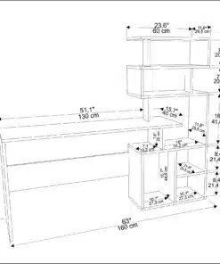 שולחן כתיבה עם מדפים