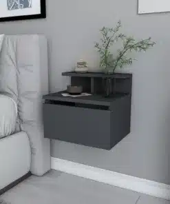 שידת לילה מרחפת אפור