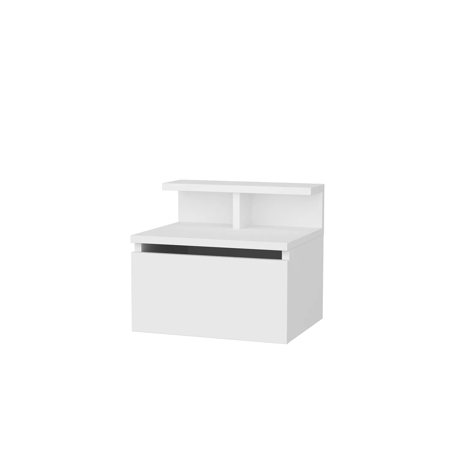 שידת לילה צפה לחדר שינה לבן - שידת לילה תלויה מודרנית – פתרון אחסון מרחף וחסכון במקום - שידות לילה סטייל מאסטר רהיטים - רהיטים איכותיים לבית ולמשרד