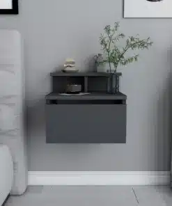 שידת לילה צרה אפור